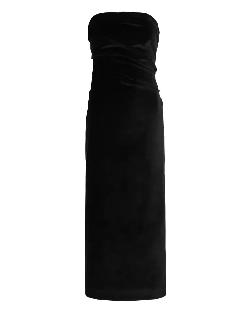 TOVE strapless ruched midi dress - Schwarz Schwarz