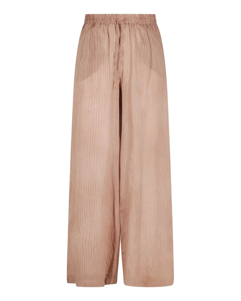 Roberto Collina vertical-stripe palazzo pants - Nude Nude