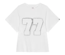 Cropped-T-Shirt mit 77-Print