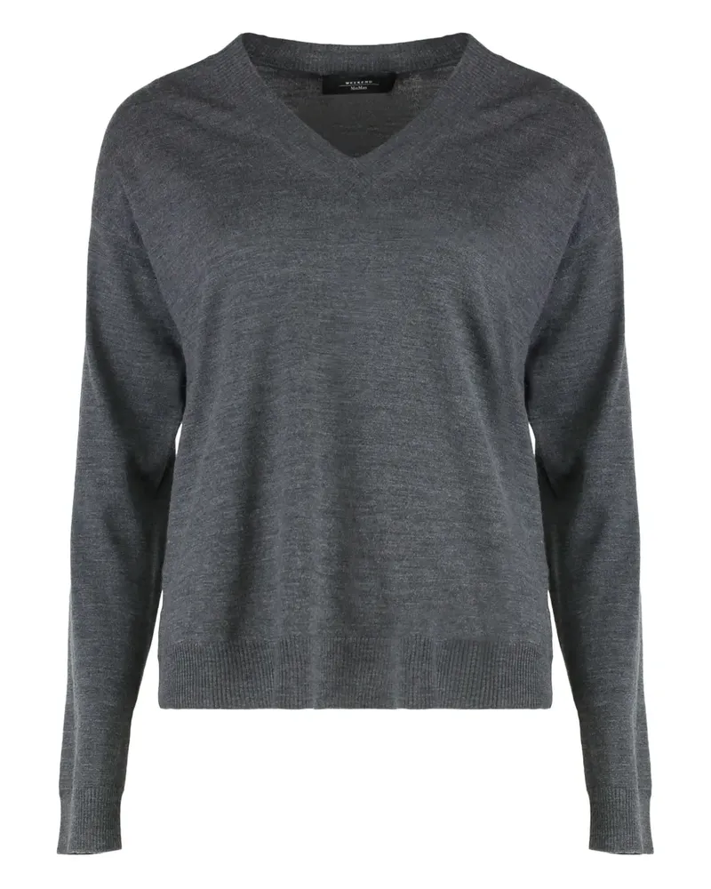 Max Mara Pullover mit V-Ausschnitt - Grau Grau