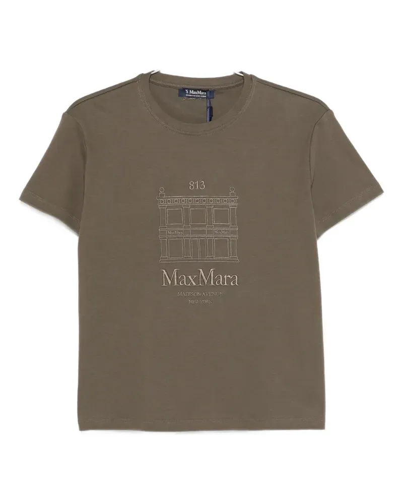 Max Mara Max Mara T-Shirt mit Logo-Stickerei - Grün Grün