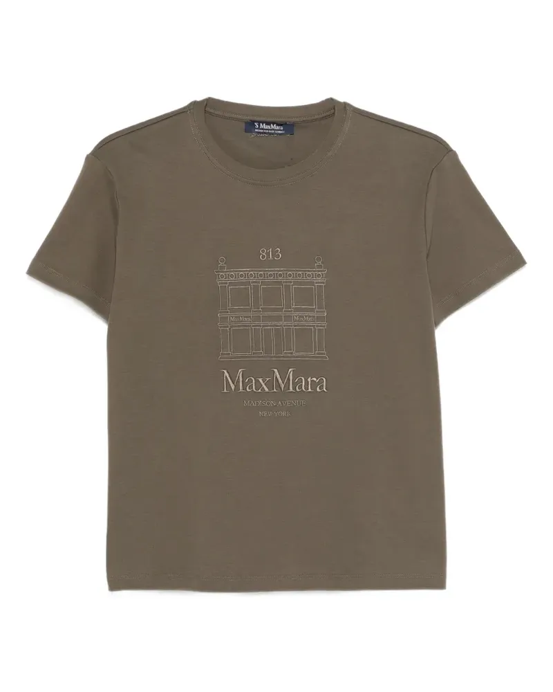 Max Mara logo-embroidery T-shirt - Grün Grün