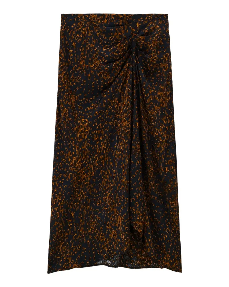 ba&sh Hoema leopard-print midi skirt - Blau Blau