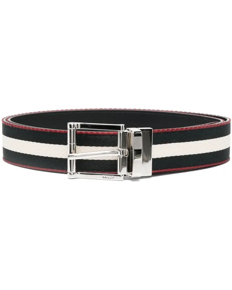 Bally Gestreifter Gürtel - Schwarz Schwarz
