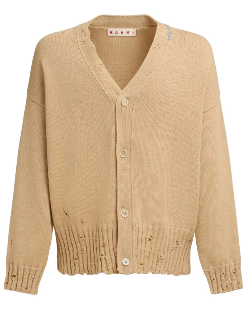 Marni Cardigan im Distressed-Look - Nude Nude