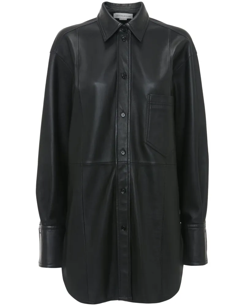 Victoria Beckham Hemd aus Leder - Schwarz Schwarz