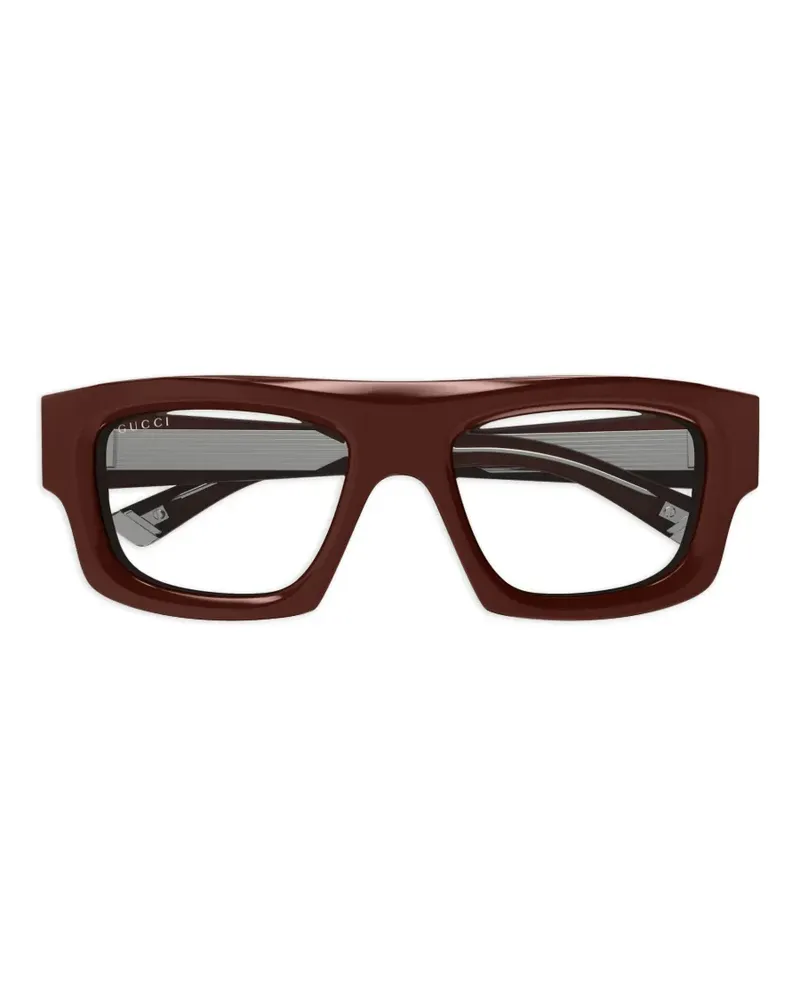 Gucci Sonnenbrille mit eckigem Gestell - Braun Braun