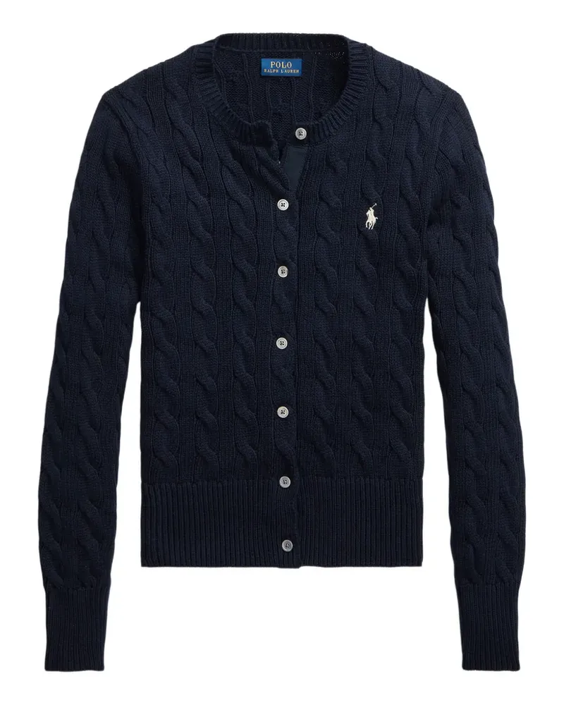 Ralph Lauren cable-knit logo-embroidered cardigan - Blau Blau