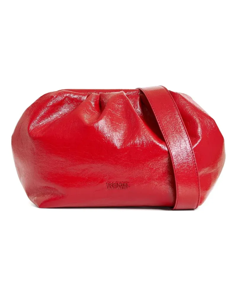 Essentiel Mittelgroße Schultertasche mit Logo-Schild - Rot Rot