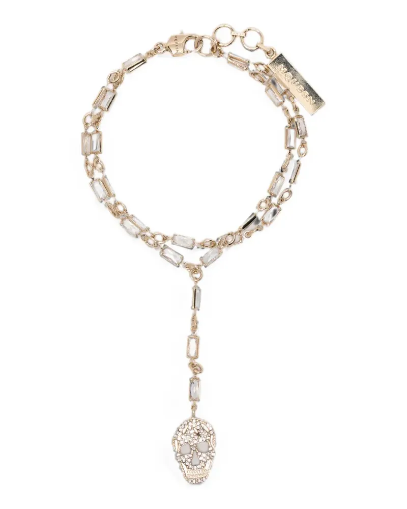 Alexander McQueen pavé-set Skull bracelet - Gold Gold