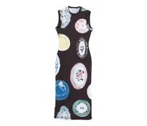 Midikleid mit Print - Braun