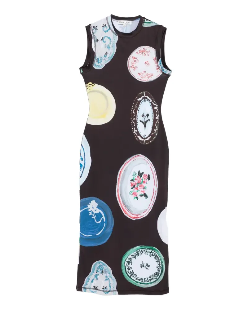 Stine Goya Midikleid mit Print - Braun Braun