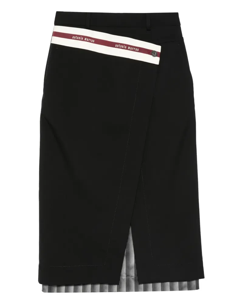 Antonio Marras Gestreifter Rock Midirock - Schwarz Schwarz
