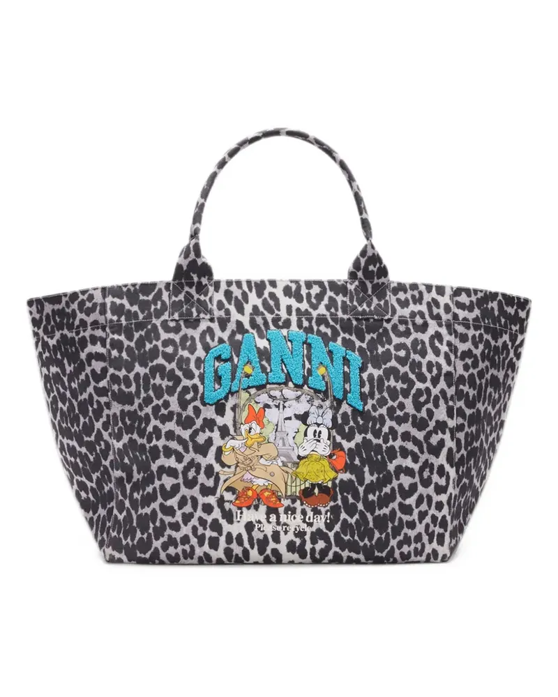 Ganni Tote Bag mit Minnie Mouse & Daisy Duck - Grau Grau