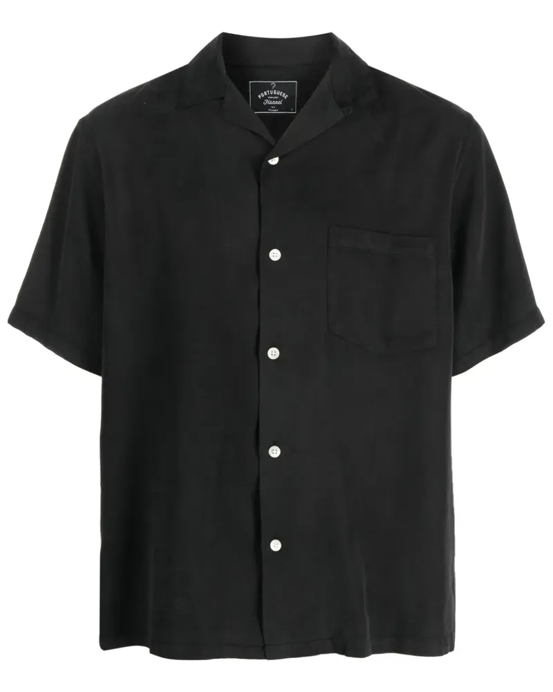 Portuguese Flannel Hemd aus Tencel - Schwarz Schwarz