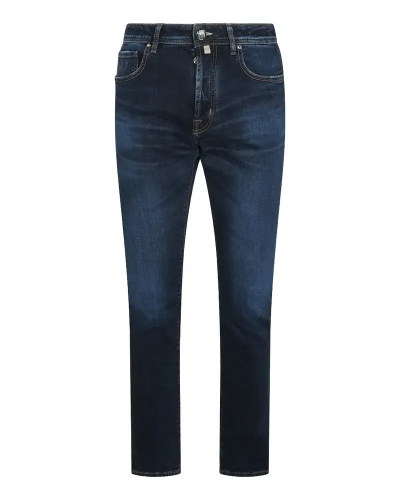 Jacob Cohën Slim-Fit-Jeans mit Logo-Stickerei - Blau Blau