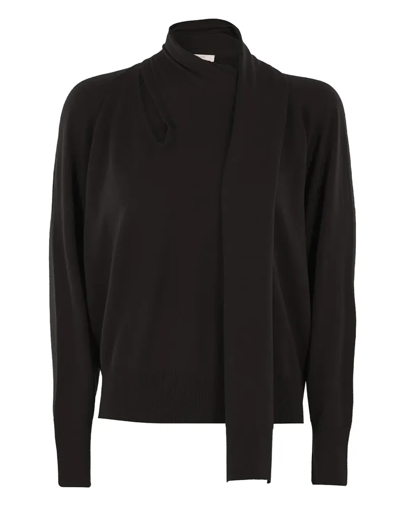 Zanone Pullover mit Schleifenkragen - Schwarz Schwarz