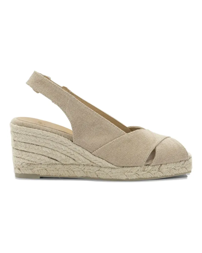 Castañer Diana crossover-strap wedge espadrilles - Nude Nude