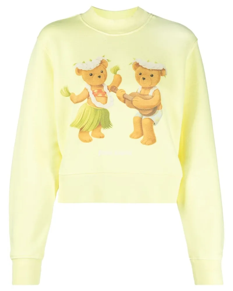 Palm Angels Sweatshirt mit Teddy-Print Gelb