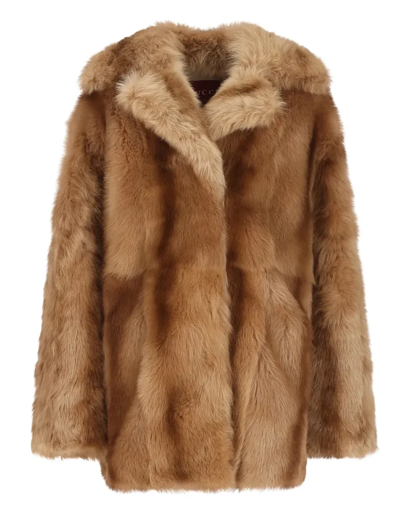 Gucci Shearling-Mantel - Braun Braun