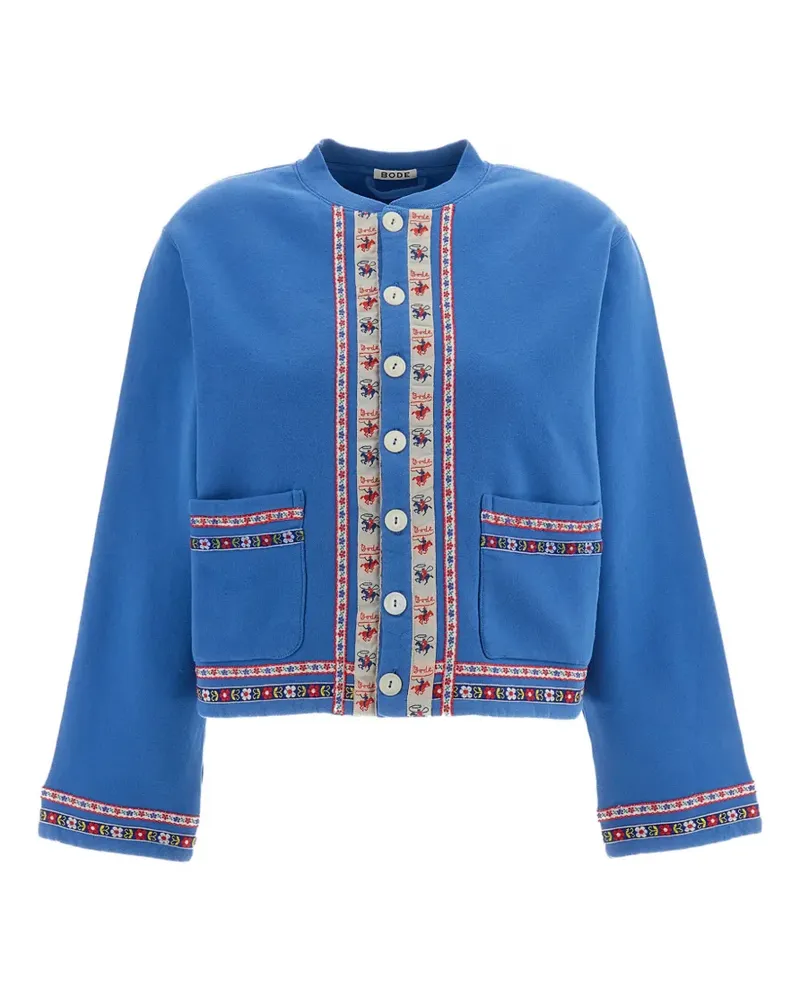 BODE Ribbon embroidered button-front cardigan - Blau Blau