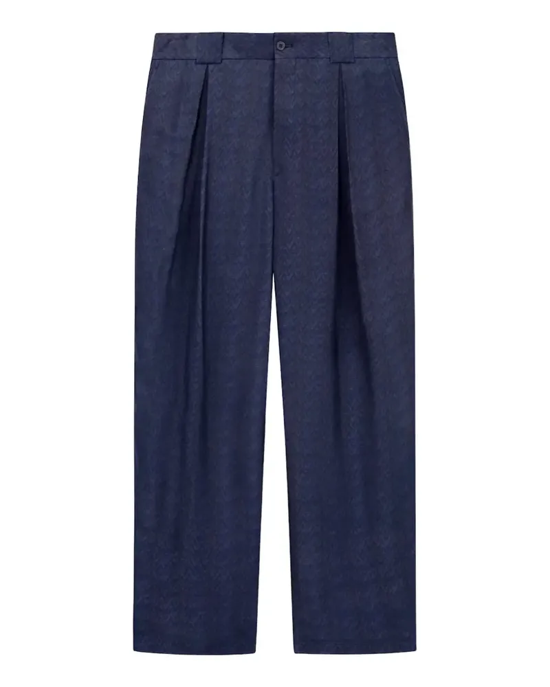 Giorgio Armani Bundfaltenhose mit Zickzackmuster - Blau Blau