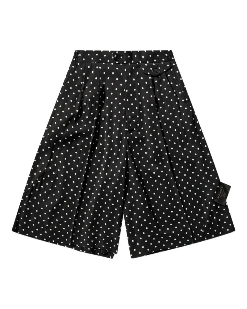 Undercover polka-dot pleated knee-length shorts - Schwarz Schwarz