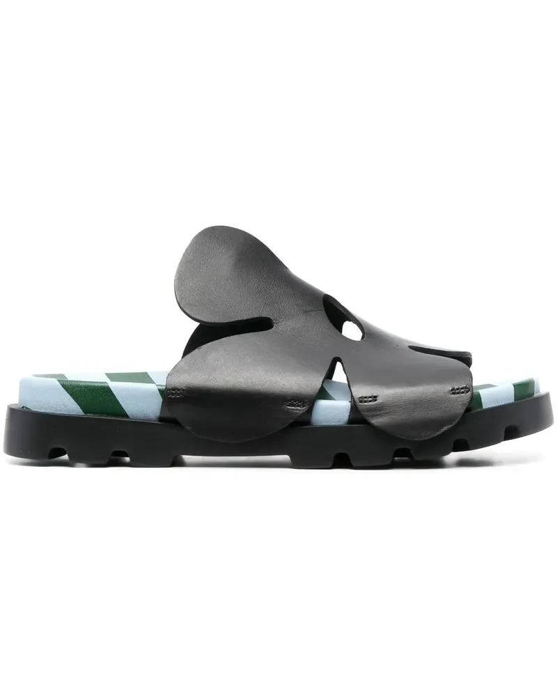 Camper Sandalen mit Blumenmuster - Schwarz Schwarz