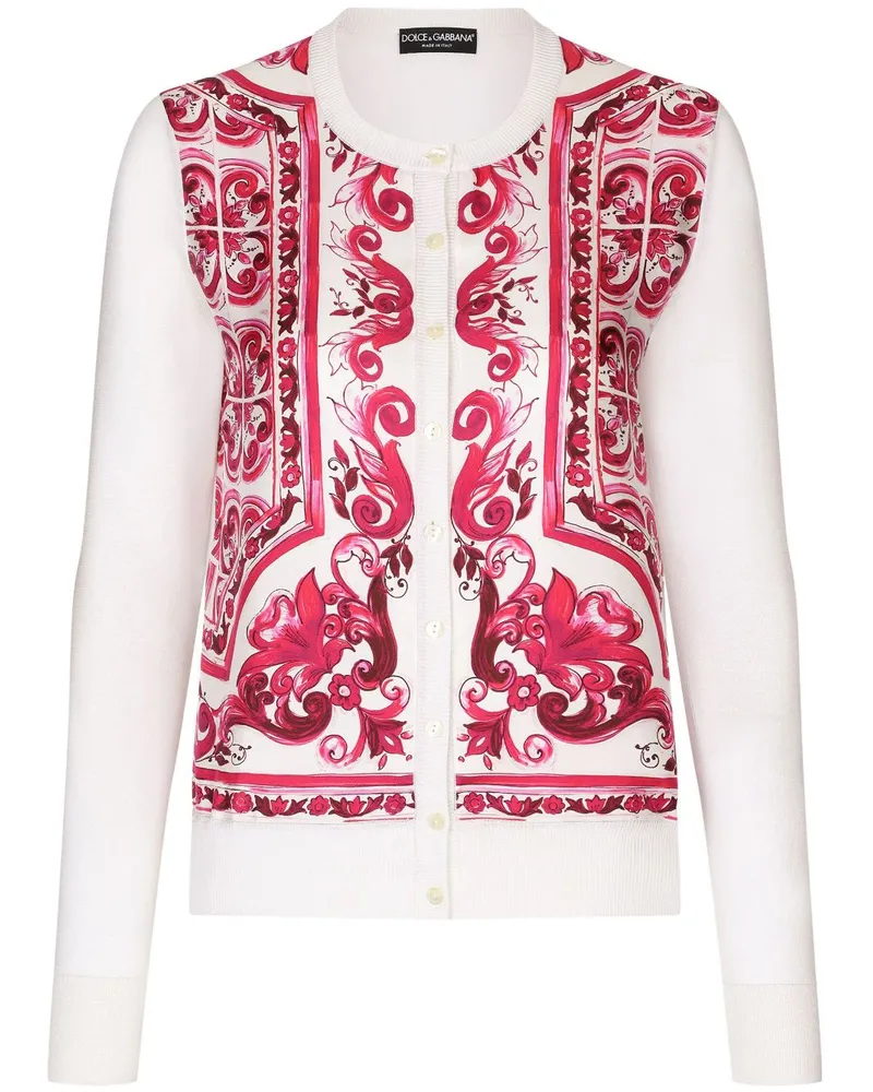 Dolce & Gabbana Cardigan mit Print - Weiß Weiß
