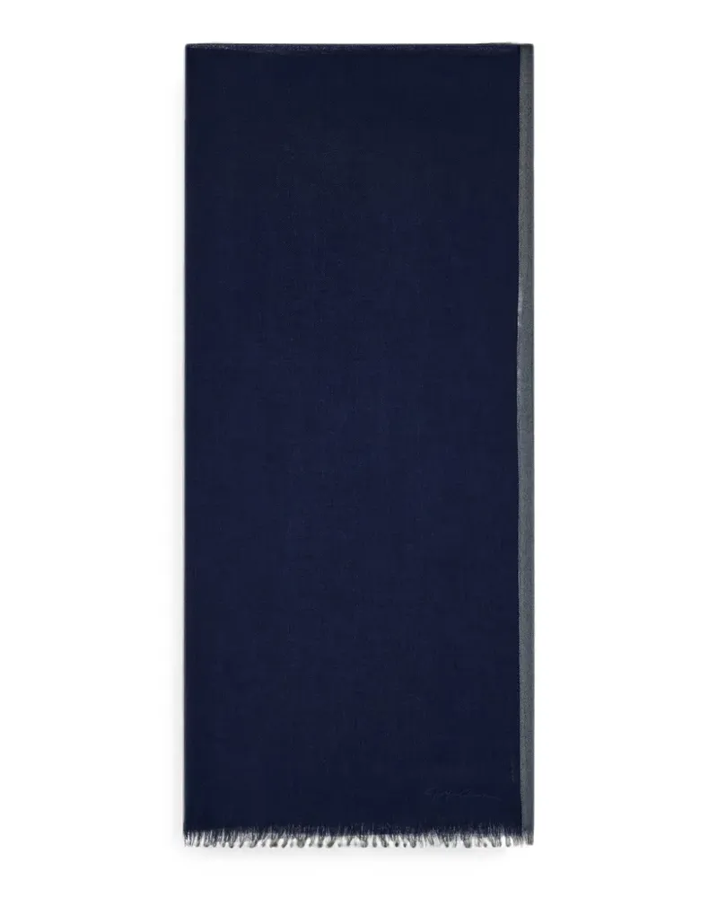 Giorgio Armani Schal mit Fransensaum - Blau Blau