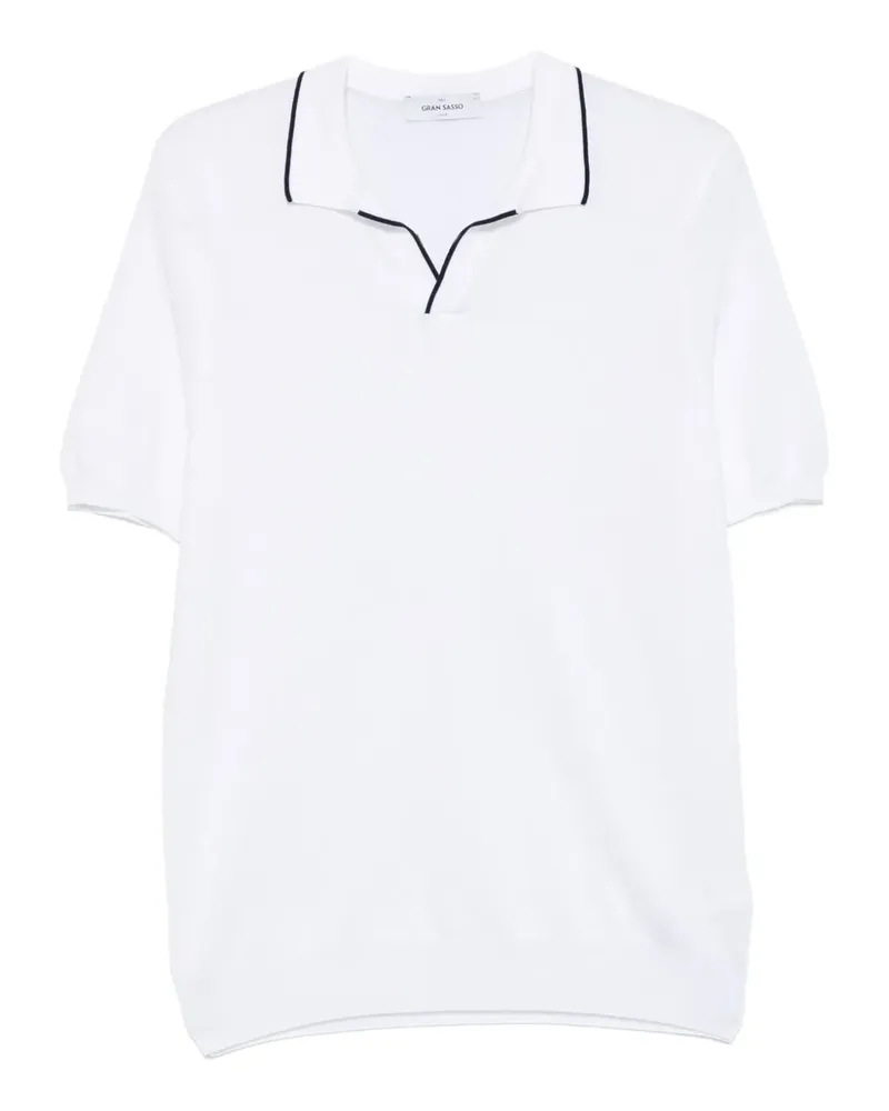 Gran Sasso Poloshirt mit gestricktem Kragen - Weiß Weiß