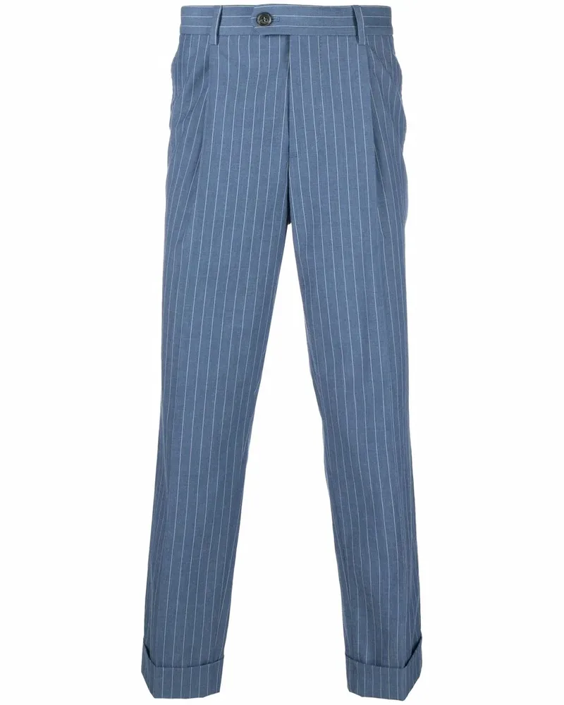 Brunello Cucinelli Gerade Hose mit Nadelstreifen - Blau Blau