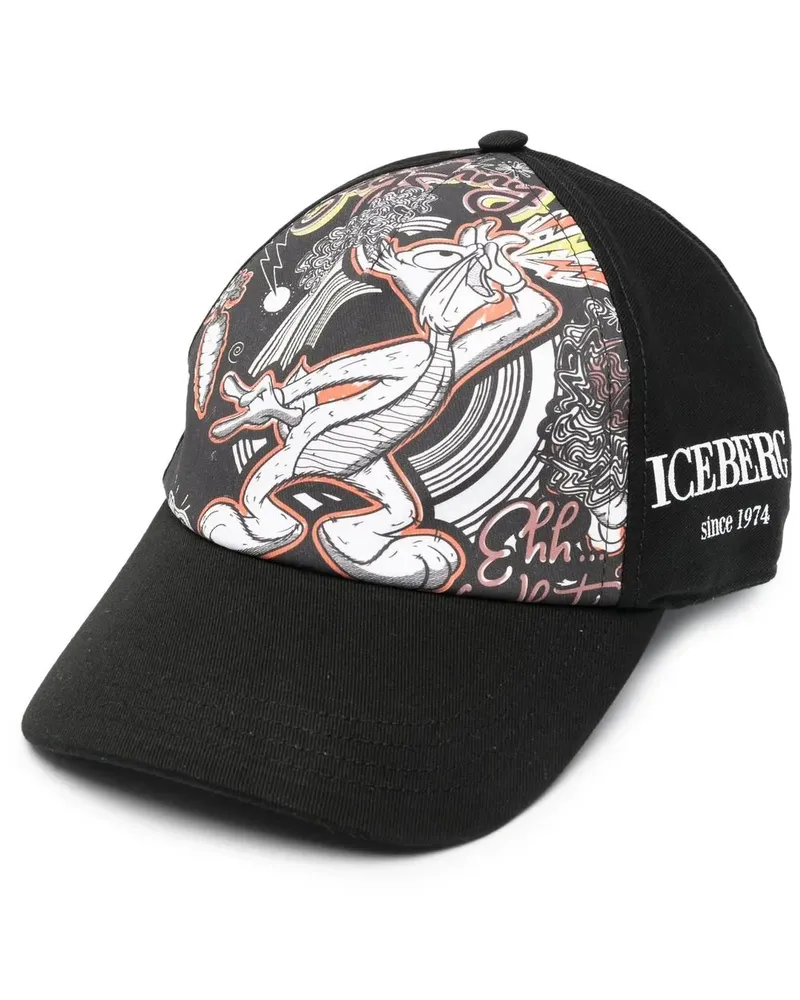 Iceberg Baseballkappe mit grafischem Print - Schwarz Schwarz