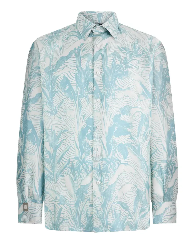 Billionaire Seidenhemd mit Print - Blau Blau