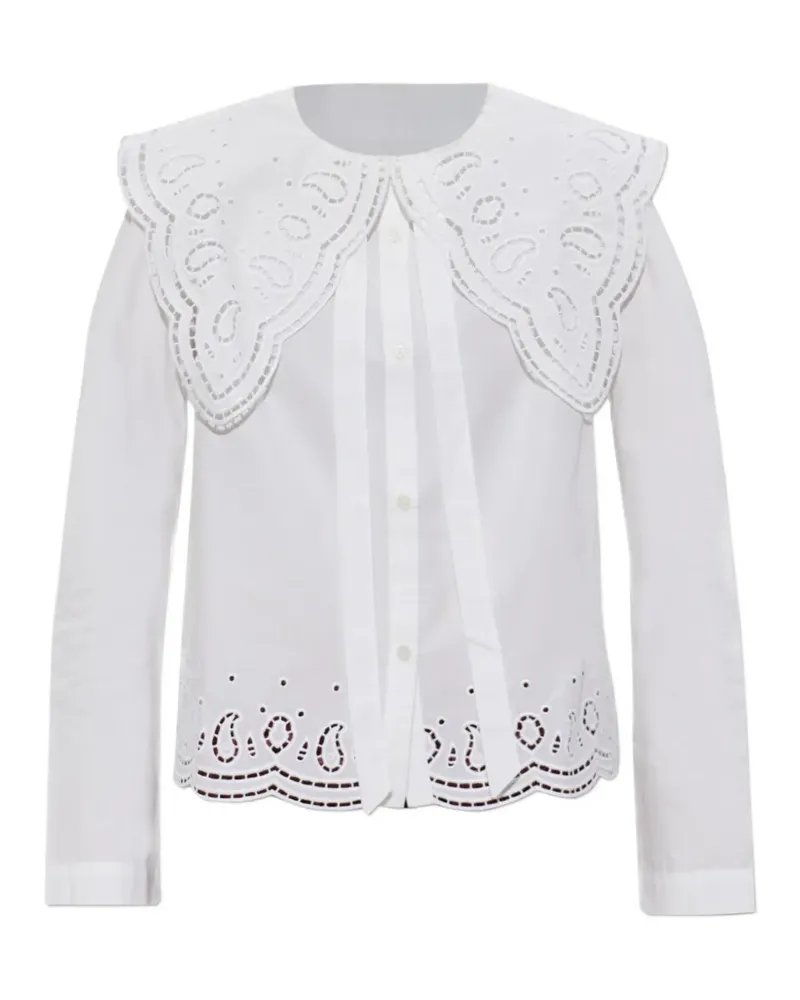 AllSaints Marie Bluse mit Lochstickerei - Weiß Weiß