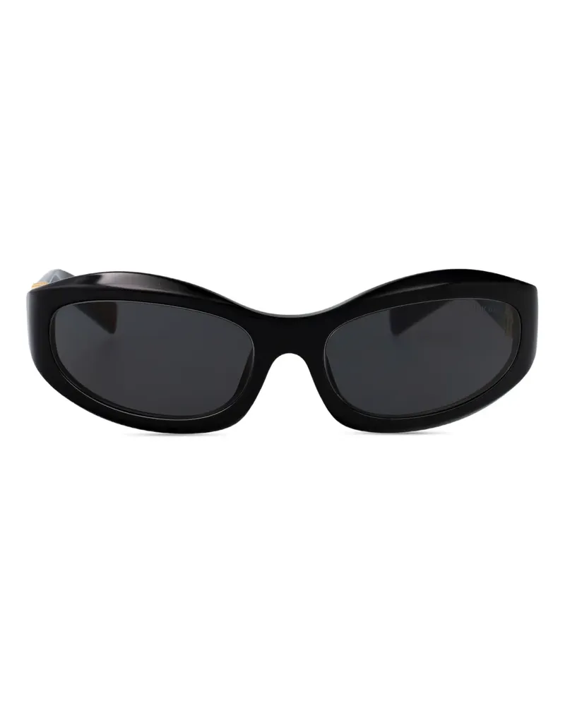 Miu Miu Sonnenbrille mit Shield-Gestell - Schwarz Schwarz
