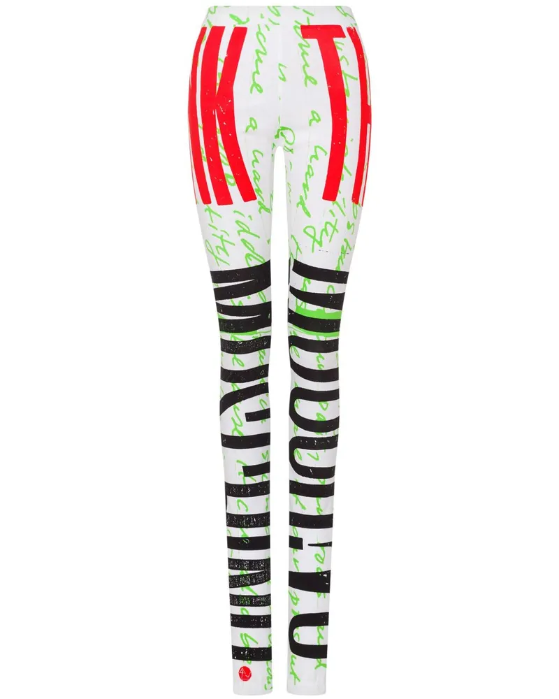 Moschino Leggings mit grafischem Print - Weiß Weiß