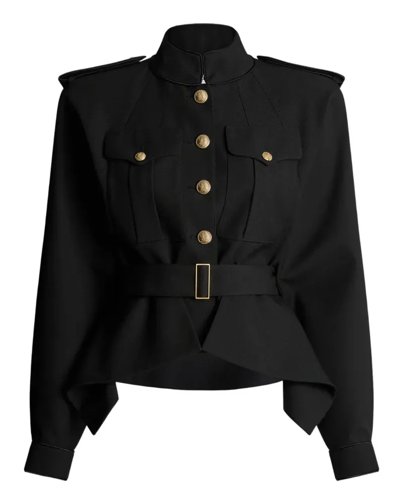 Balmain Jacke mit Schößchen - Schwarz Schwarz