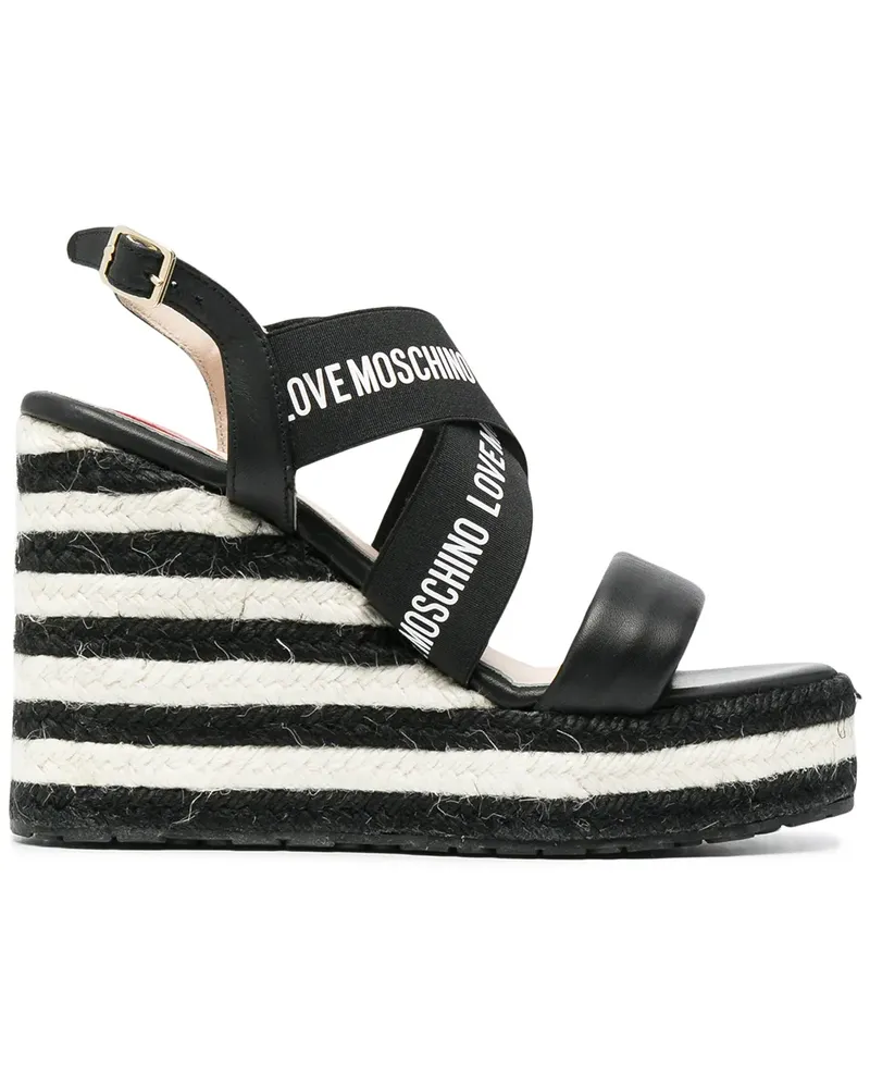 Moschino Sandalen mit Wedge-Absatz - Schwarz Schwarz