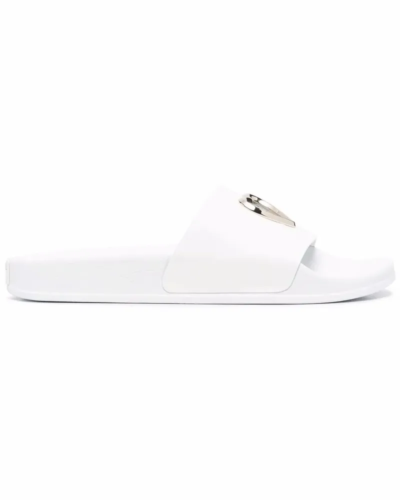 RED Valentino Pantoletten mit Herzschild - Weiß Weiß