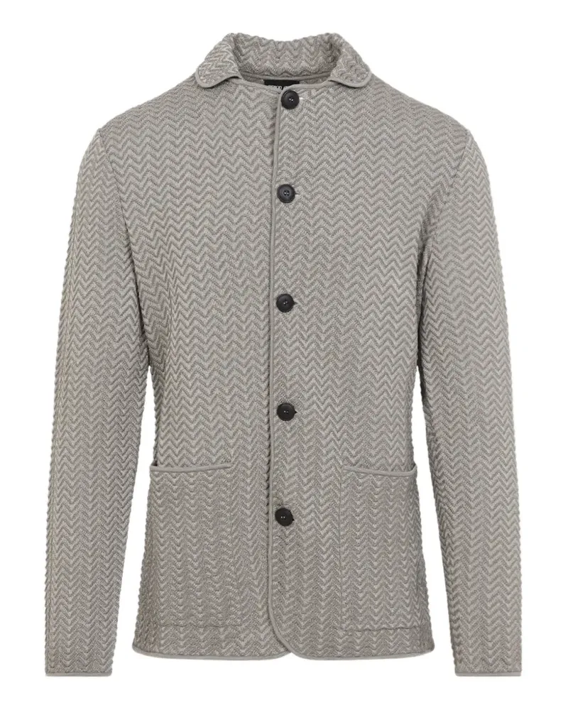 Giorgio Armani Strukturierte Jacke mit Knöpfen - Grau Grau