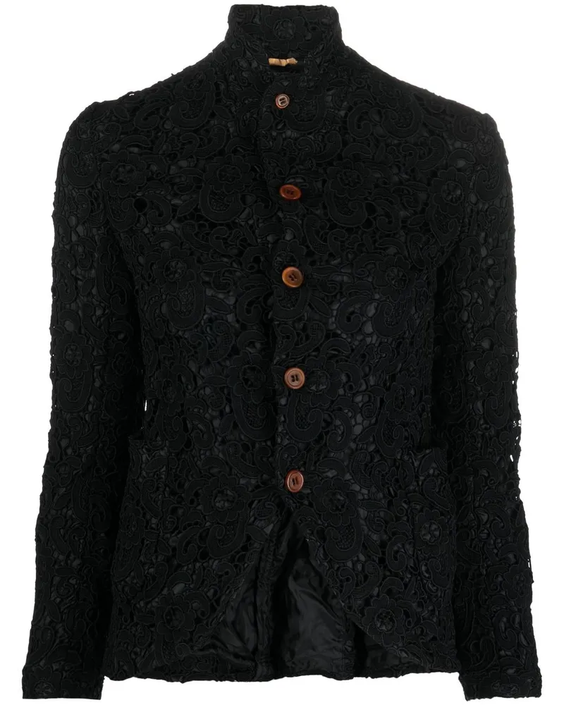Comme des Garçons Geknöpfte Jacke mit Stickereien - Schwarz Schwarz