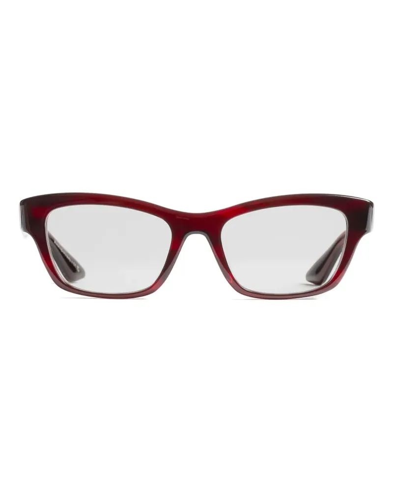 KHAITE Eckige Brille mit Streifen - Rot Rot