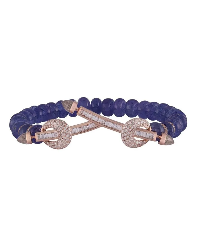 Ananya 18kt Chakra Rotgoldarmband mit Edelsteinen - Rosa Rosa