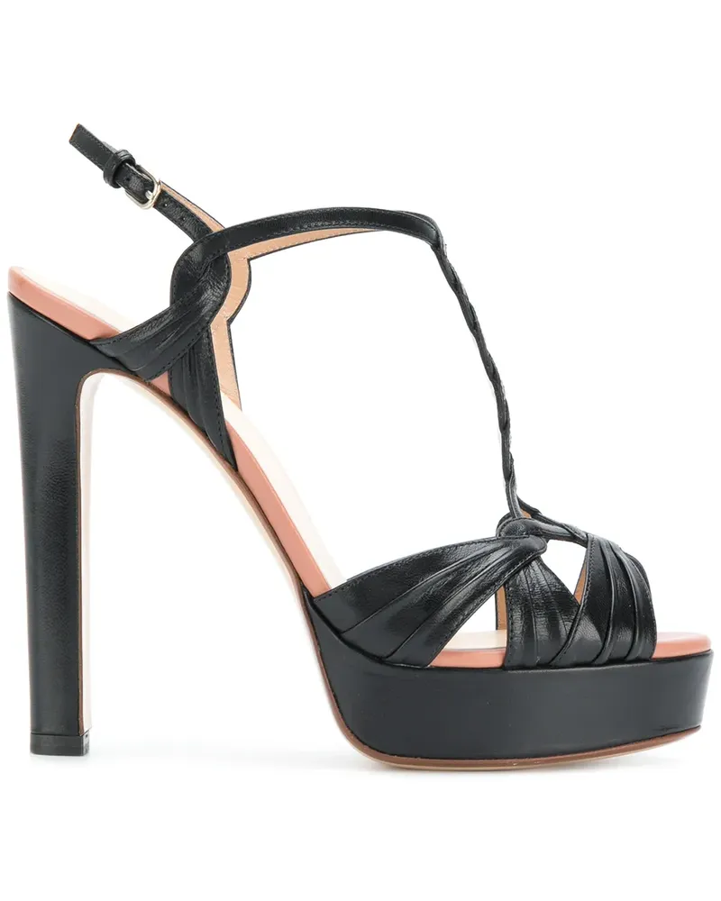 Francesco Russo T-bar 130' Sandalen - Schwarz Schwarz