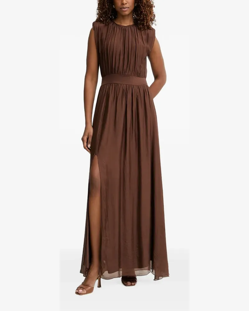HAVEONE maxi ruched side-slit dress - Braun Braun