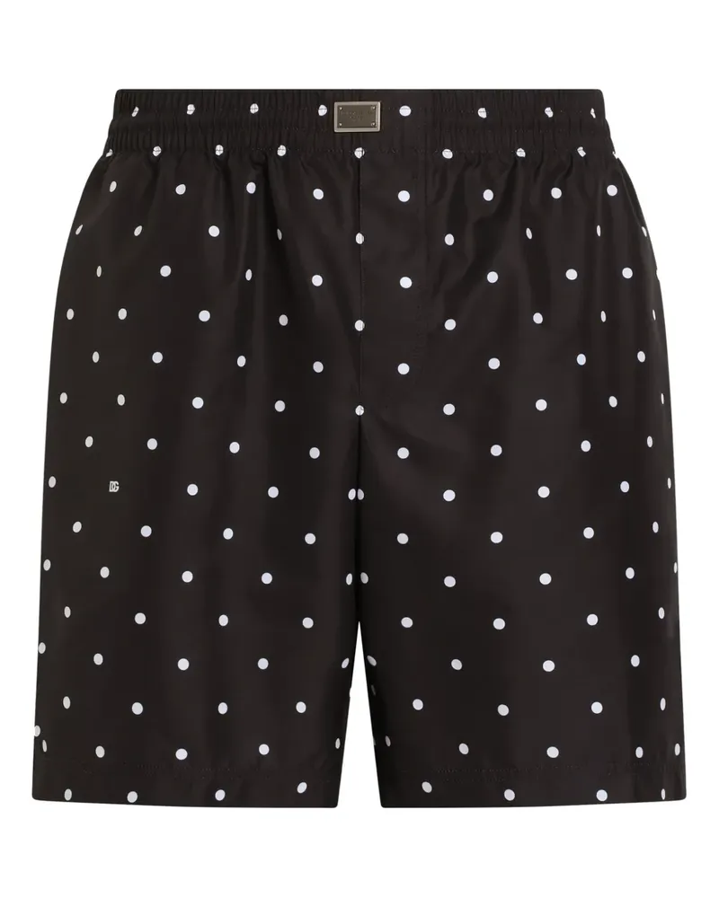 Dolce & Gabbana Badeshorts mit Polka Dots - Schwarz Schwarz
