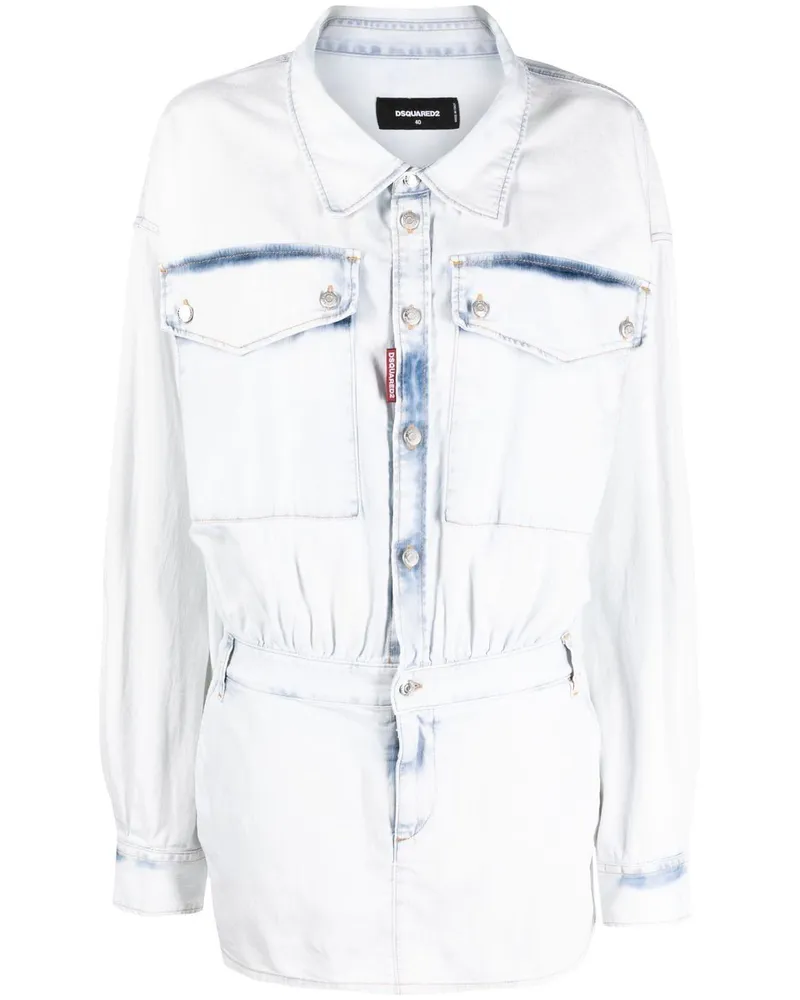 Dsquared2 Ausgeblichenes Minikleid - Blau Blau