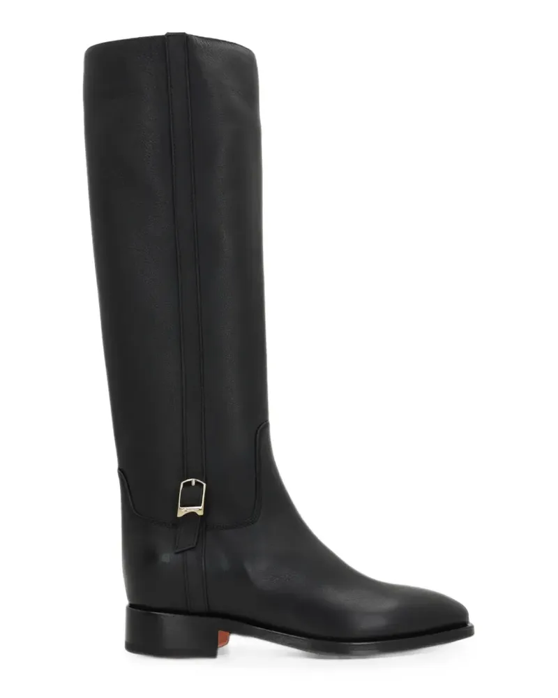 Santoni Stiefel mit Schnalle - Schwarz Schwarz