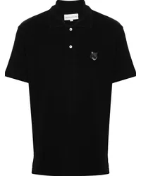 Kitsuné Poloshirt mit Fuchs Schwarz